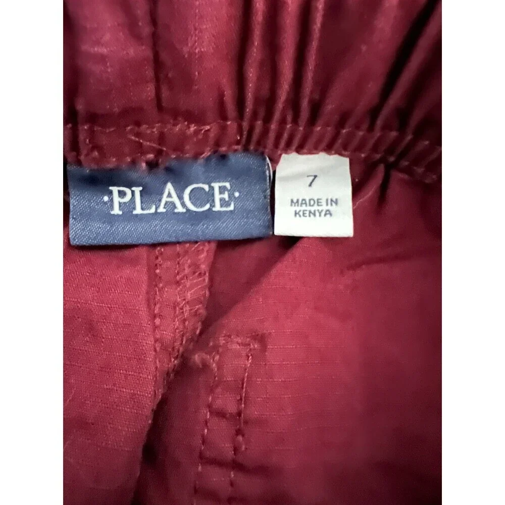 The Childrens Place Girls Cargo Jogger Pants Size 7 Burgundy